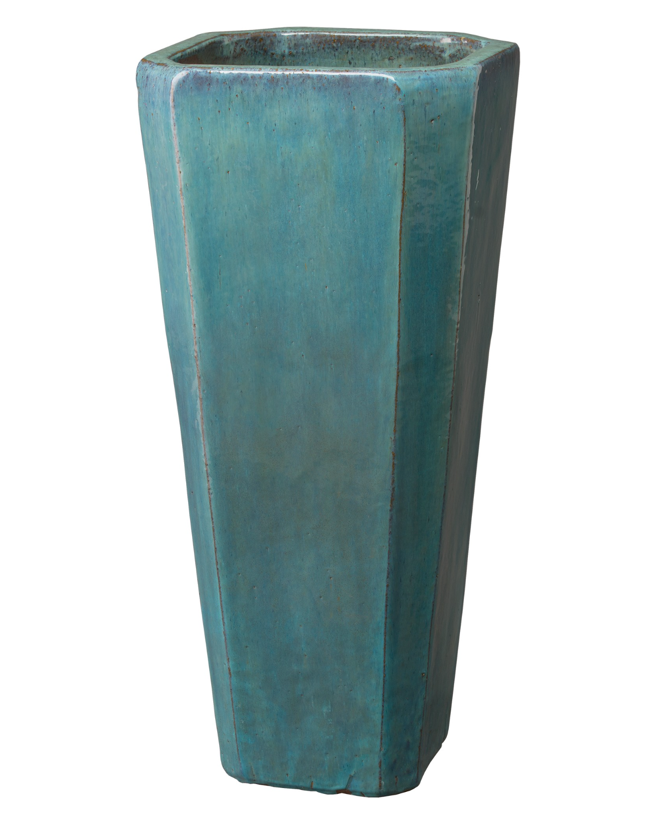 teal plant pot outdoor Tall Teal Square Planter