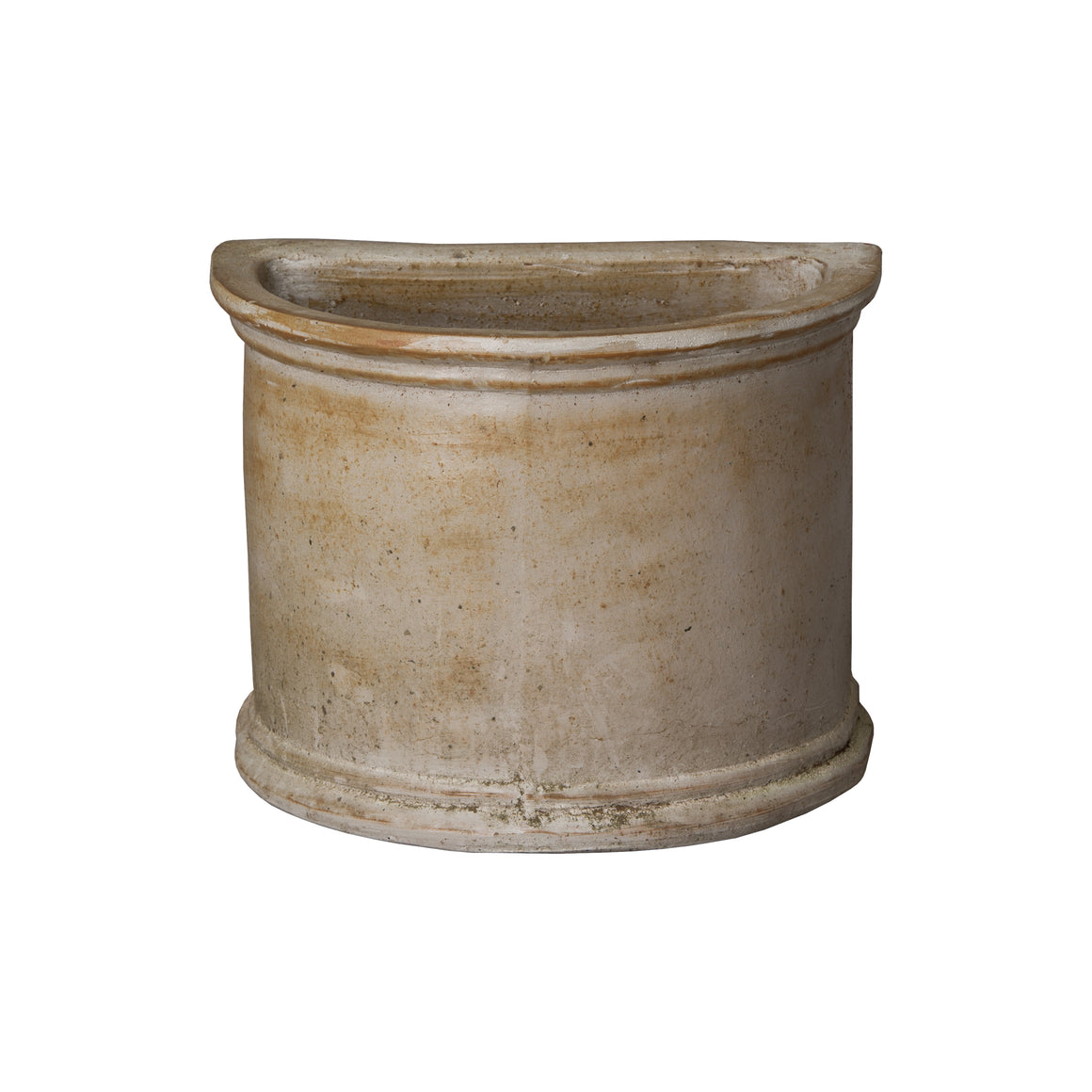 Semicircle Pot White Wash St 15X10X11"D