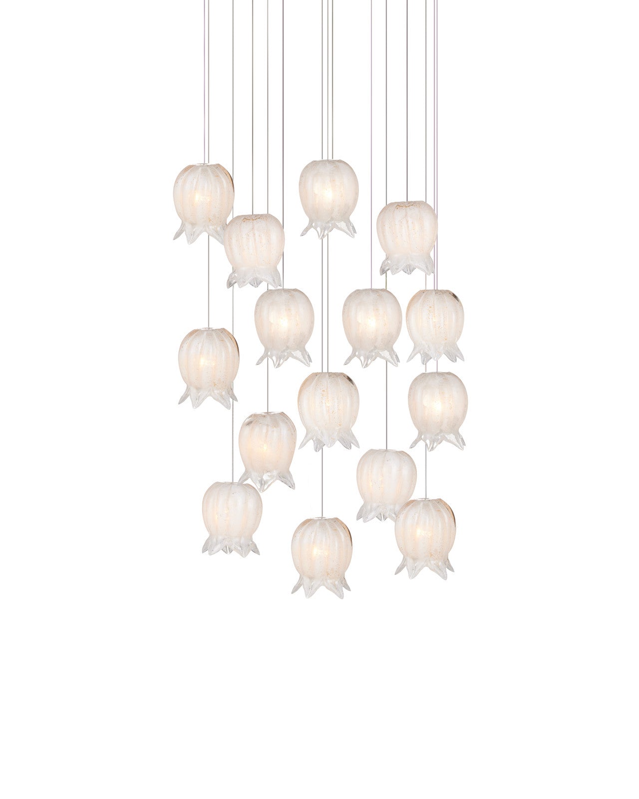 Polpo White 15-Light Round Multi-Drop Pendant