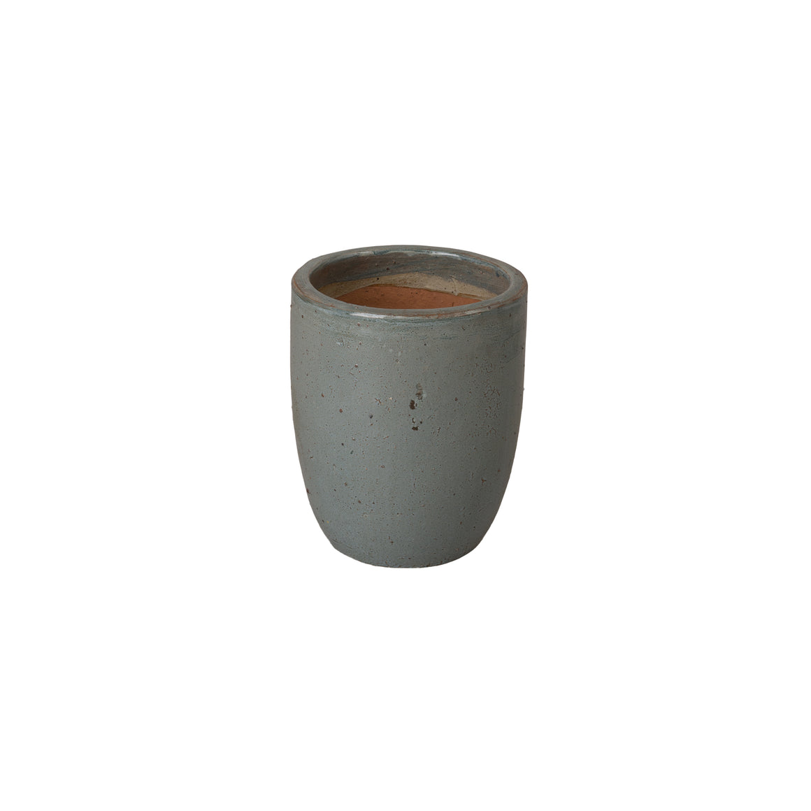 Small Round Soft Blue Ceramic Planter