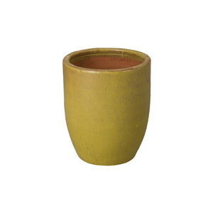 Medium Round Yellow Ceramic Planter