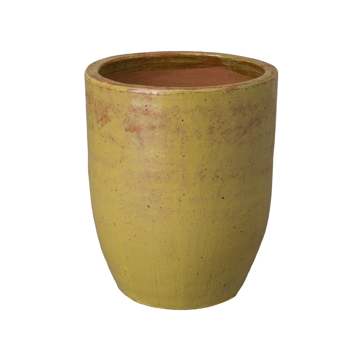 Large Round Yellow Ceramic Planter