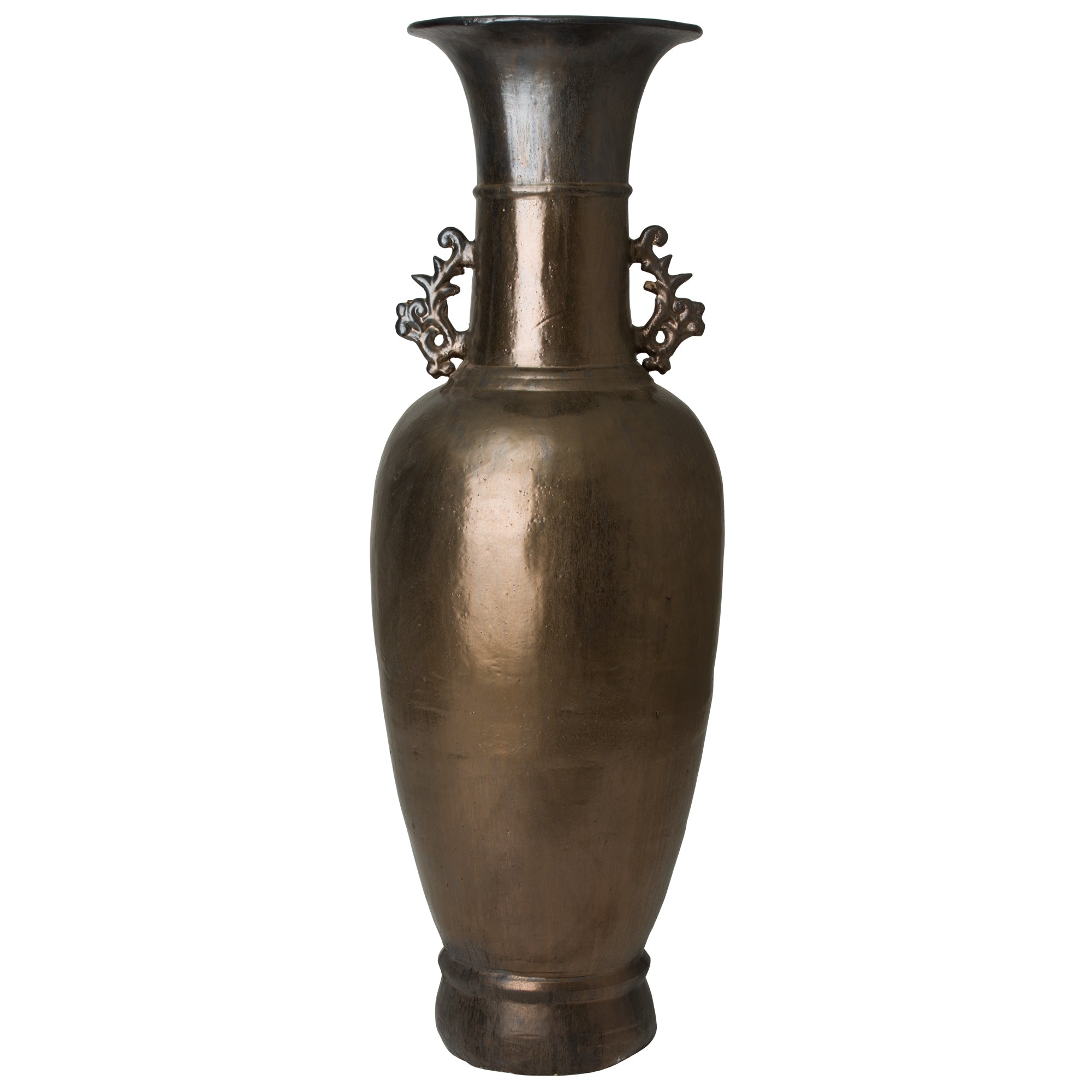 Tall Vase W/2 Handles, Metallic 20X60"