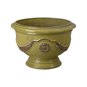 Anduze 14 in. French Yellow Ceramic Planter
