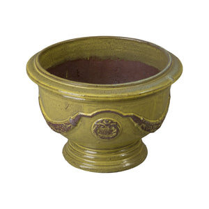 Anduze 14 in. French Yellow Ceramic Planter