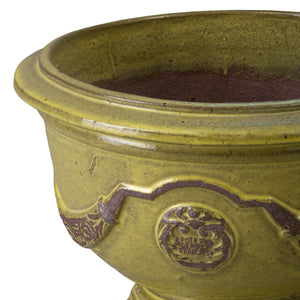 Anduze 14 in. French Yellow Ceramic Planter