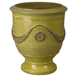 Anduze 31 in. French Yellow Ceramic Planter