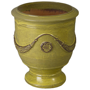 Anduze 31 in. French Yellow Ceramic Planter