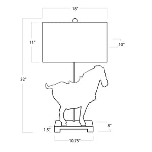 Dynasty Horse Table Lamp Pair