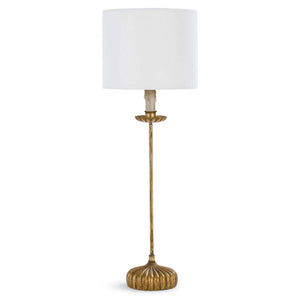 Clove Stem Buffet Table Lamp With Natural Linen Shade