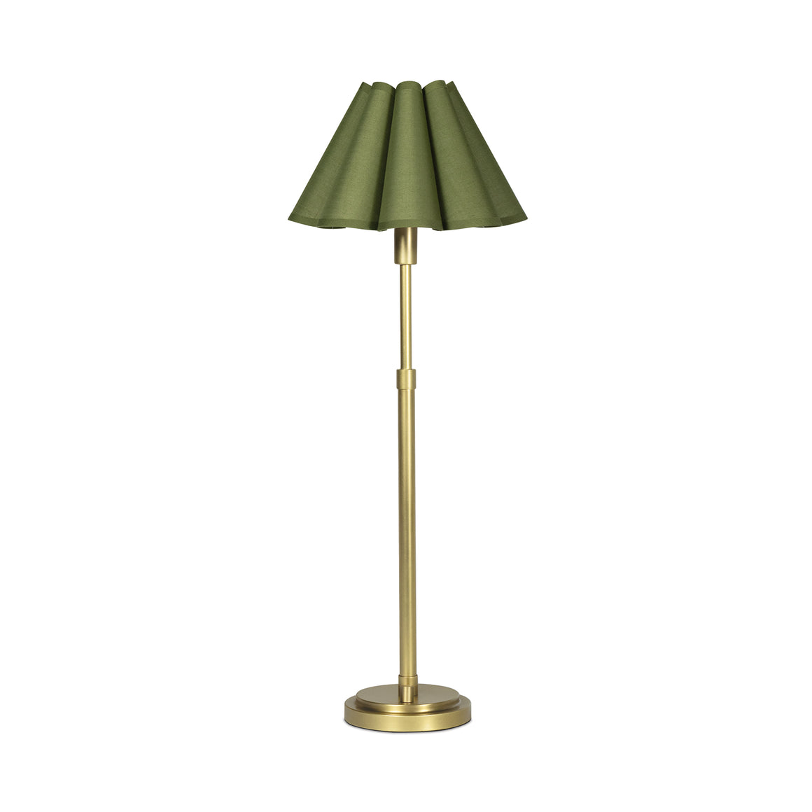 Polly Buffet Lamp (Natural Brass with Olive Scalloped Shade)