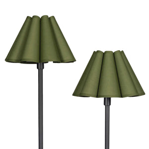 Polly Double Arm Table Lamp (Blackened Brass with Green Shade)