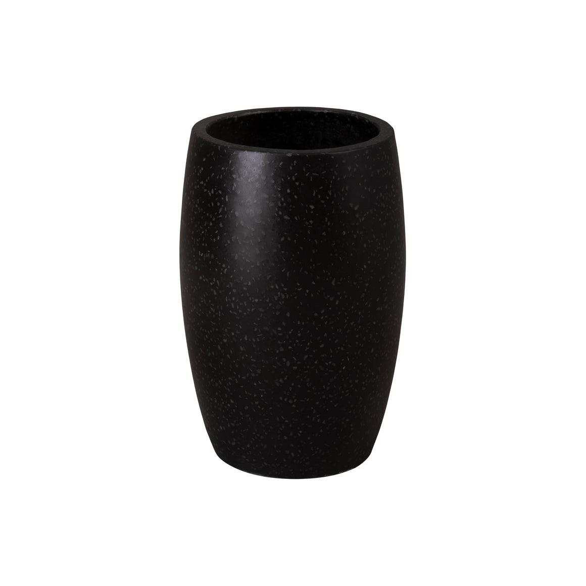 Round Planter, Terrazzo Black 12X17"H