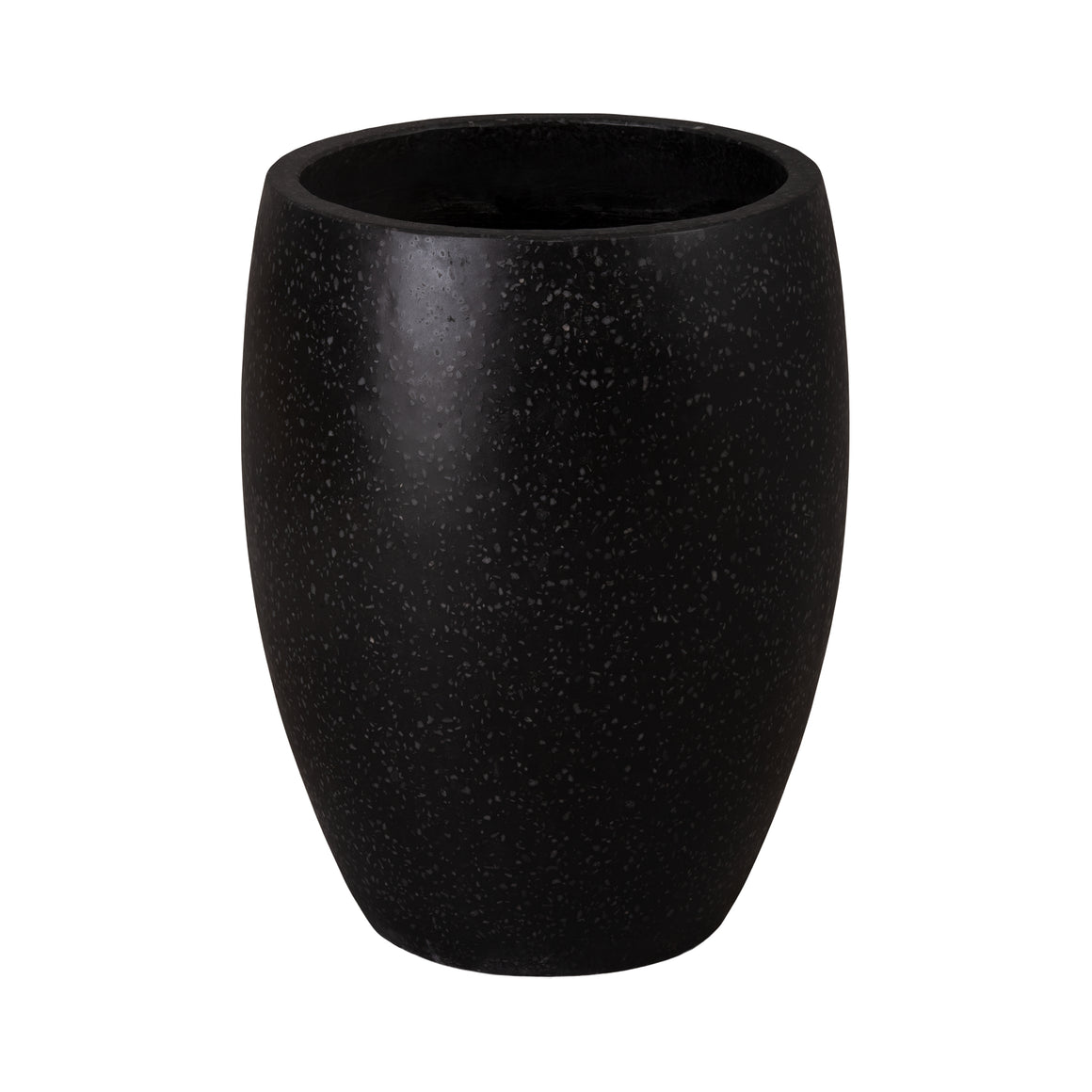 Round Planter, Terrazzo Black 17X21"H