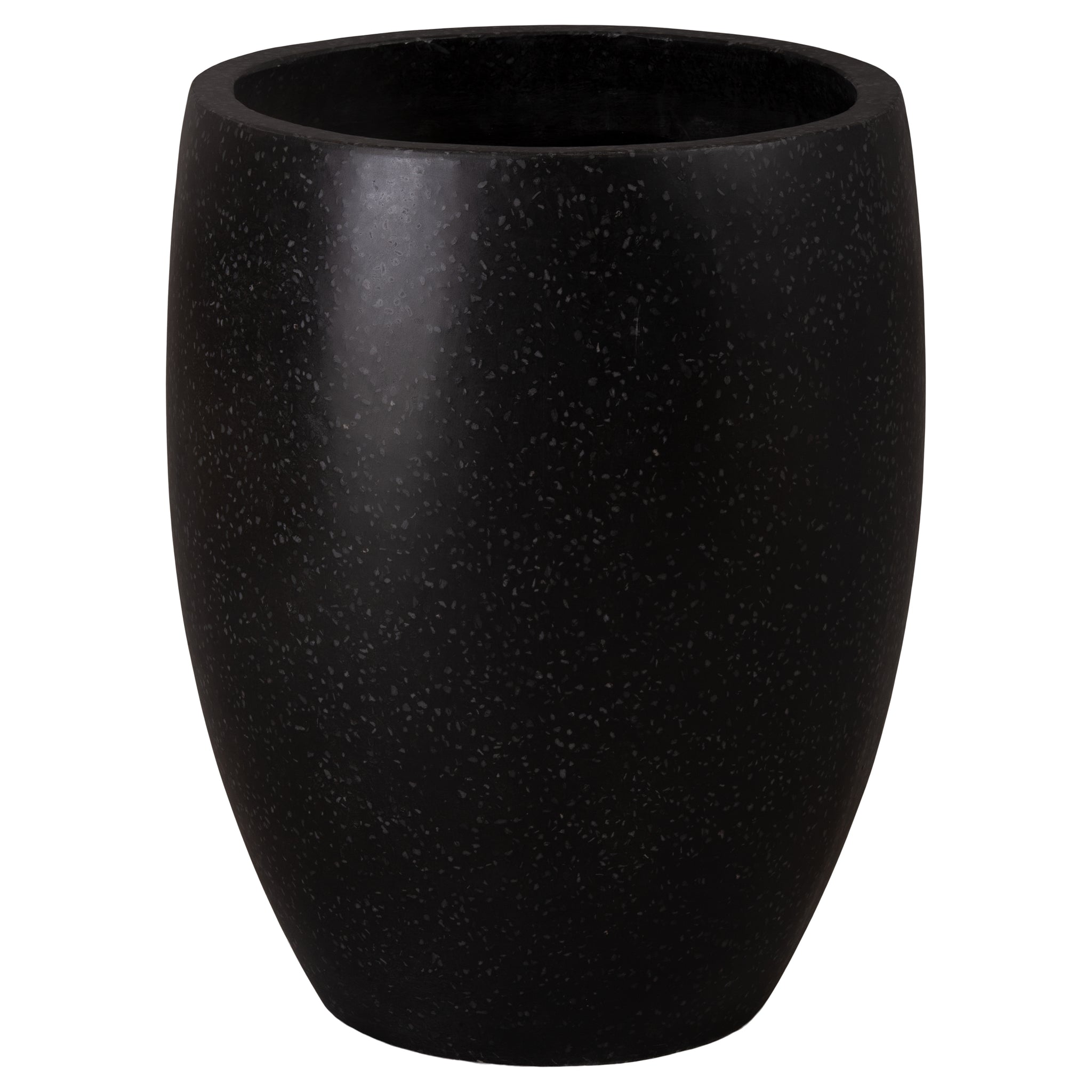 Round Planter, Terrazzo Black 22X27"H
