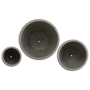 Round Grey Terrazzo Planters – Set of 3