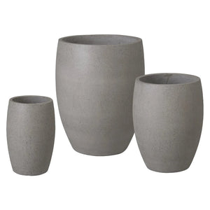 Round Grey Terrazzo Planters – Set of 3