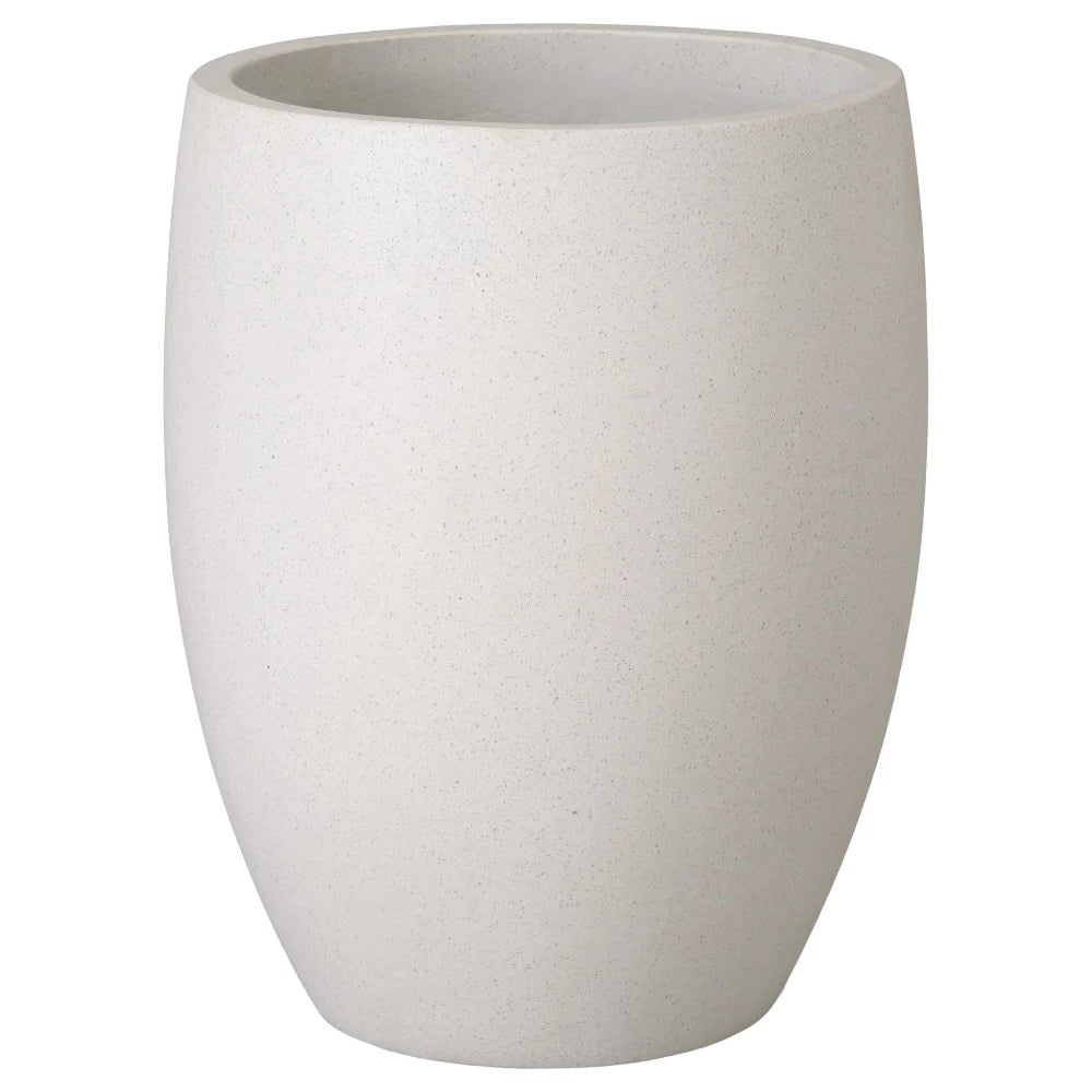 Large Round Terrazzo Planter – White