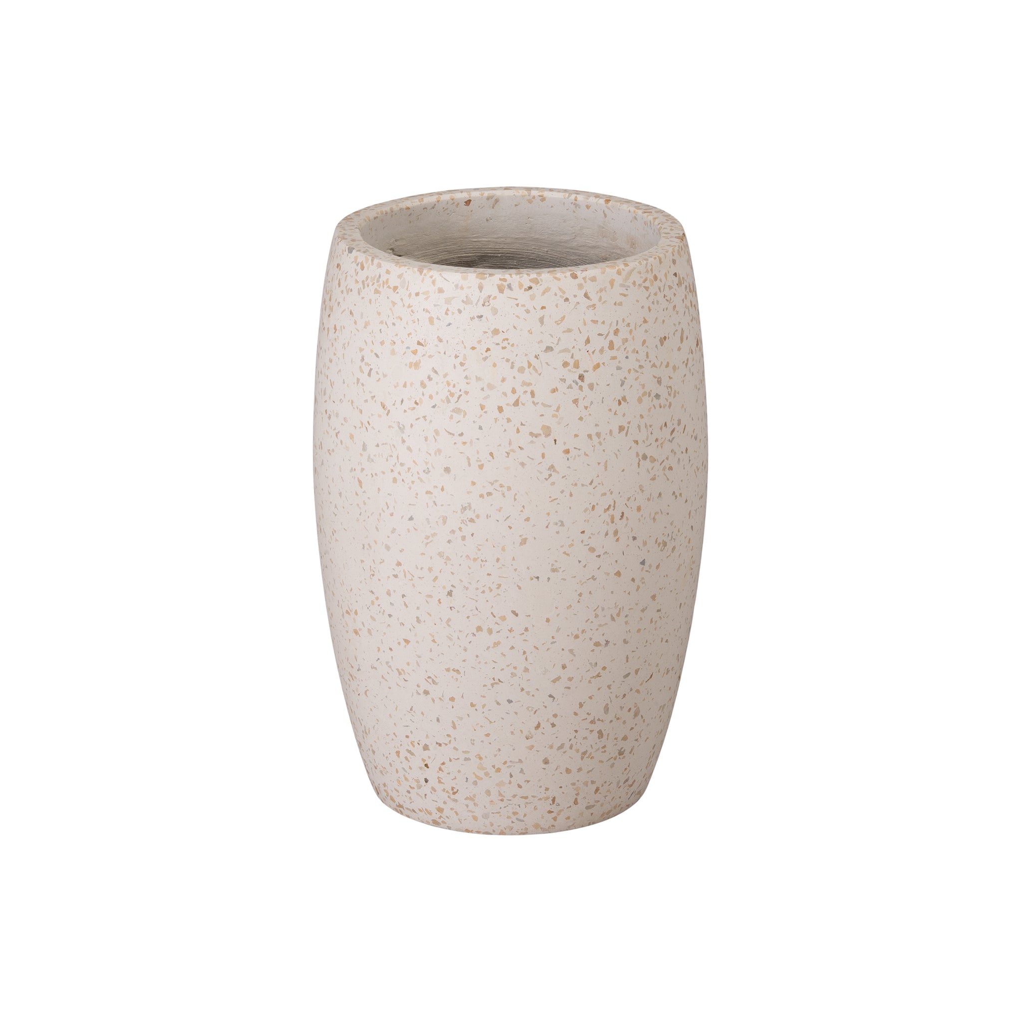 Round Planter, Terrazzo Yellow 12X17"H