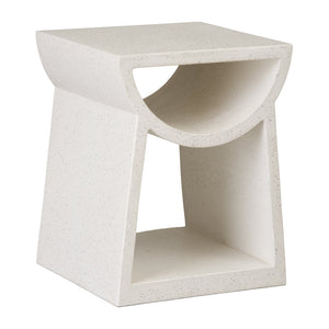 Ole Square Terrazzo Garden Stool - Matte White