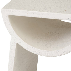 Ole Square Terrazzo Garden Stool - Matte White