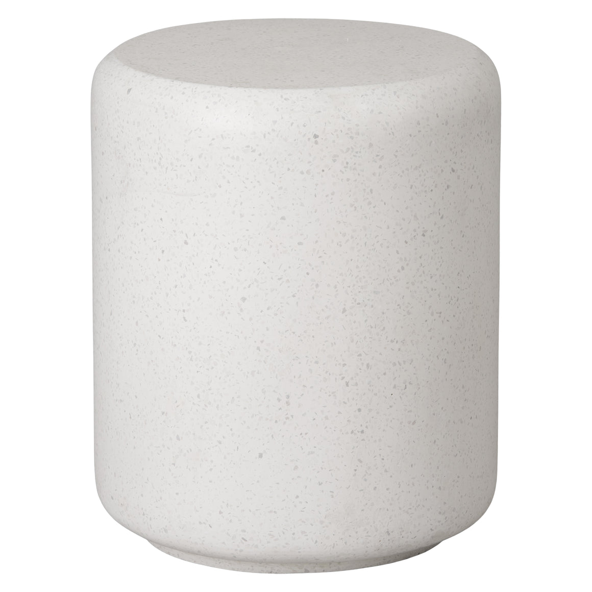 Small Caemen Cylinder White Terrazzo Garden Stool