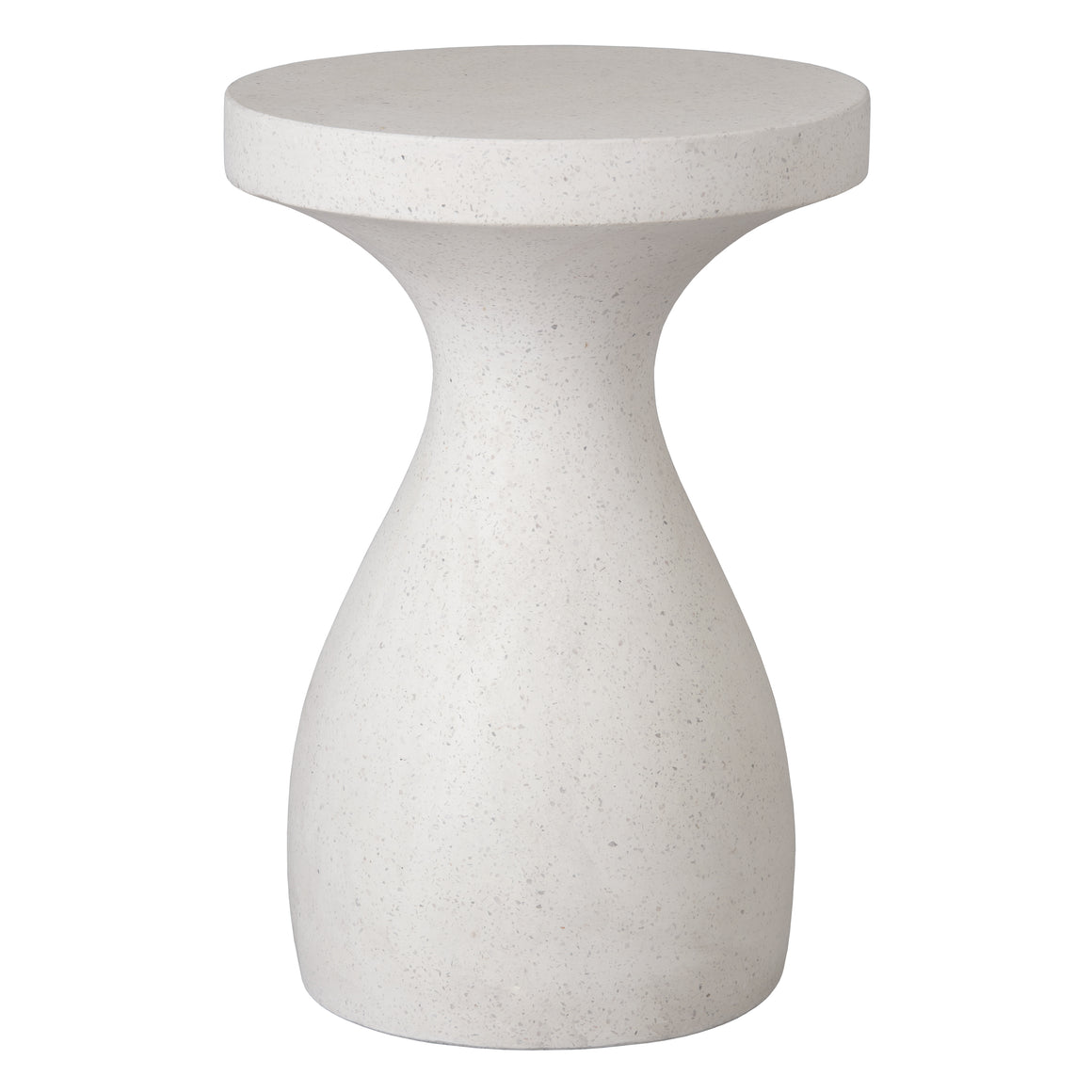 Caemen Teardrop Stool/Table, Terrazzo White 16X16X22"H