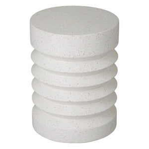 18.5" Round Jag Terrazzo Garden Stool- White