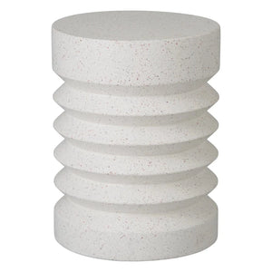 18.5" Round Jag Terrazzo Garden Stool- White