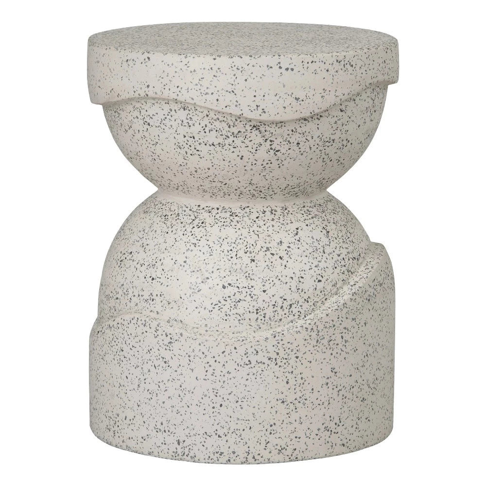 18" Round Noah Terrazzo Garden Stool- Taupe