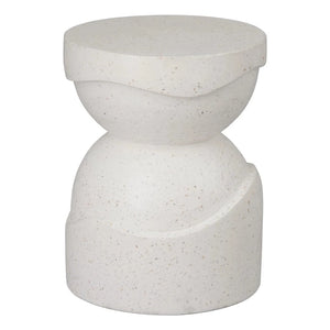 18" Round Noah Terrazzo Garden Stool- White