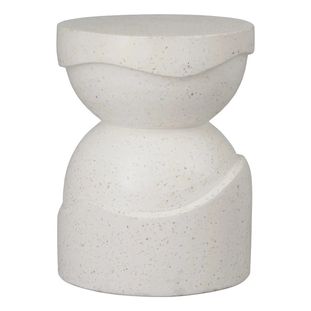 18" Round Noah Terrazzo Garden Stool- White