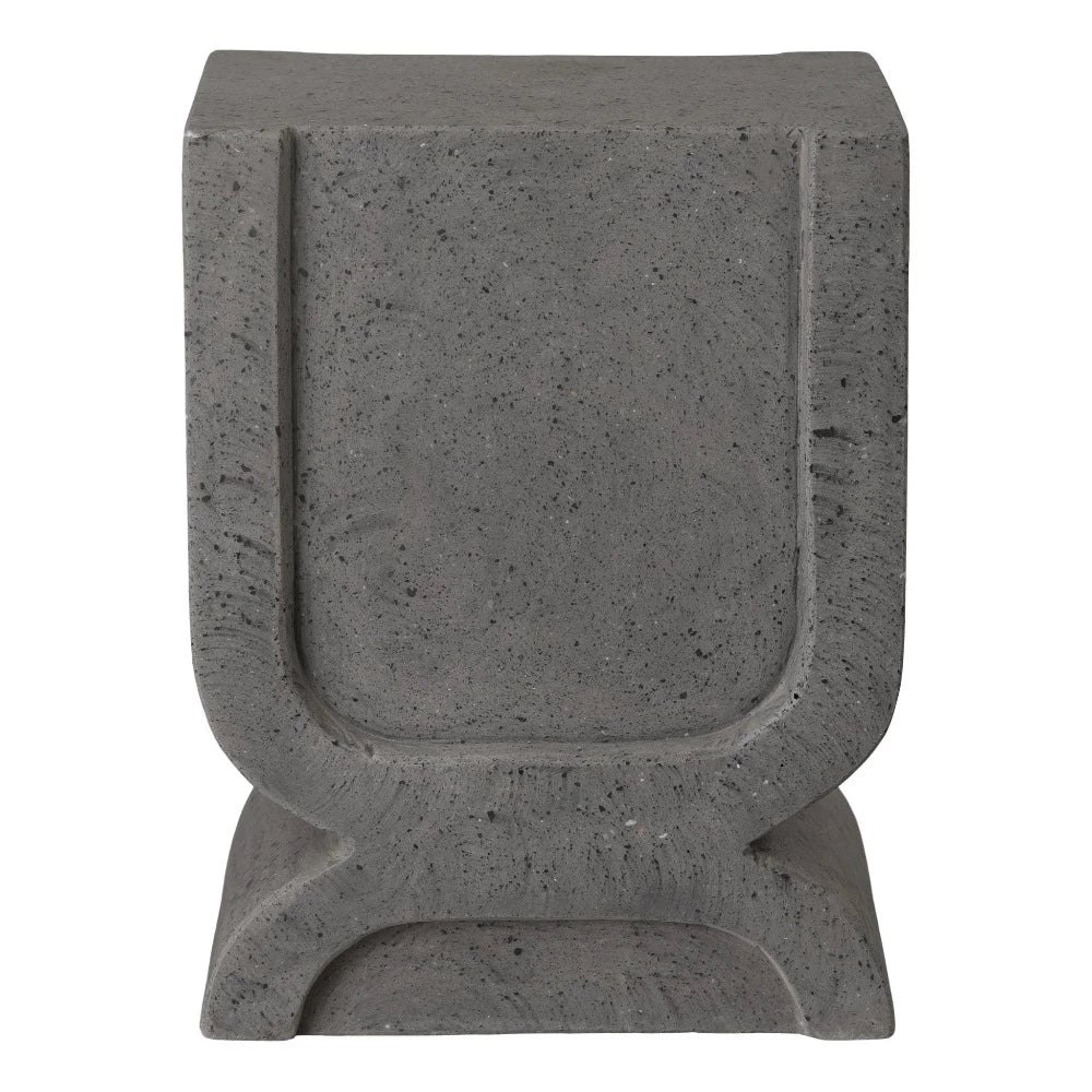 18" Uri Square Terrazzo Garden Stool - Grey