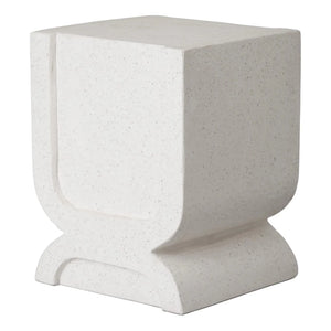 18" Uri Square Terrazzo Garden Stool - White