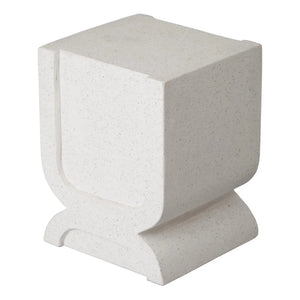 18" Uri Square Terrazzo Garden Stool - White