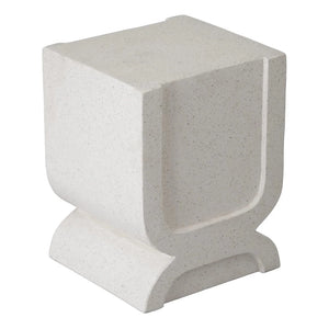 18" Uri Square Terrazzo Garden Stool - White