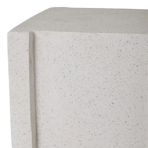 18" Uri Square Terrazzo Garden Stool - White