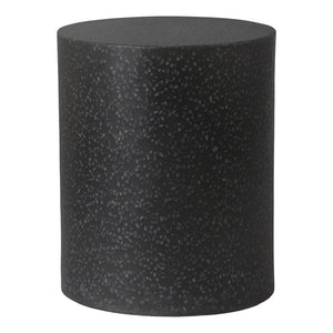 18" Cylinder Terrazzo Garden Stool- Black