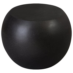 Round Terrazzo Garden Stool - Matte Black