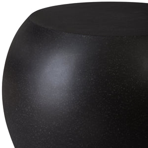 Round Terrazzo Garden Stool - Matte Black