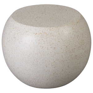 Round Terrazzo Side Table - Matte White