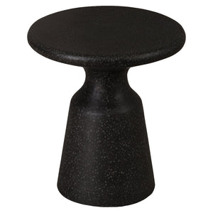 Thin Mushroom Terrazzo Garden Stool - Black