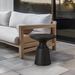 Thin Mushroom Terrazzo Garden Stool - Black