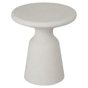 Thin Mushroom Terrazzo Garden Stool - Chalk White
