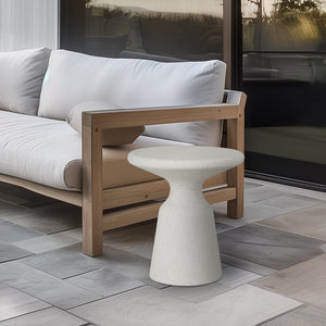 Thin Mushroom Terrazzo Garden Stool - Chalk White