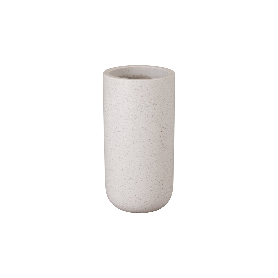 Tall Round Planter Terrazzo White 10X19.5"H