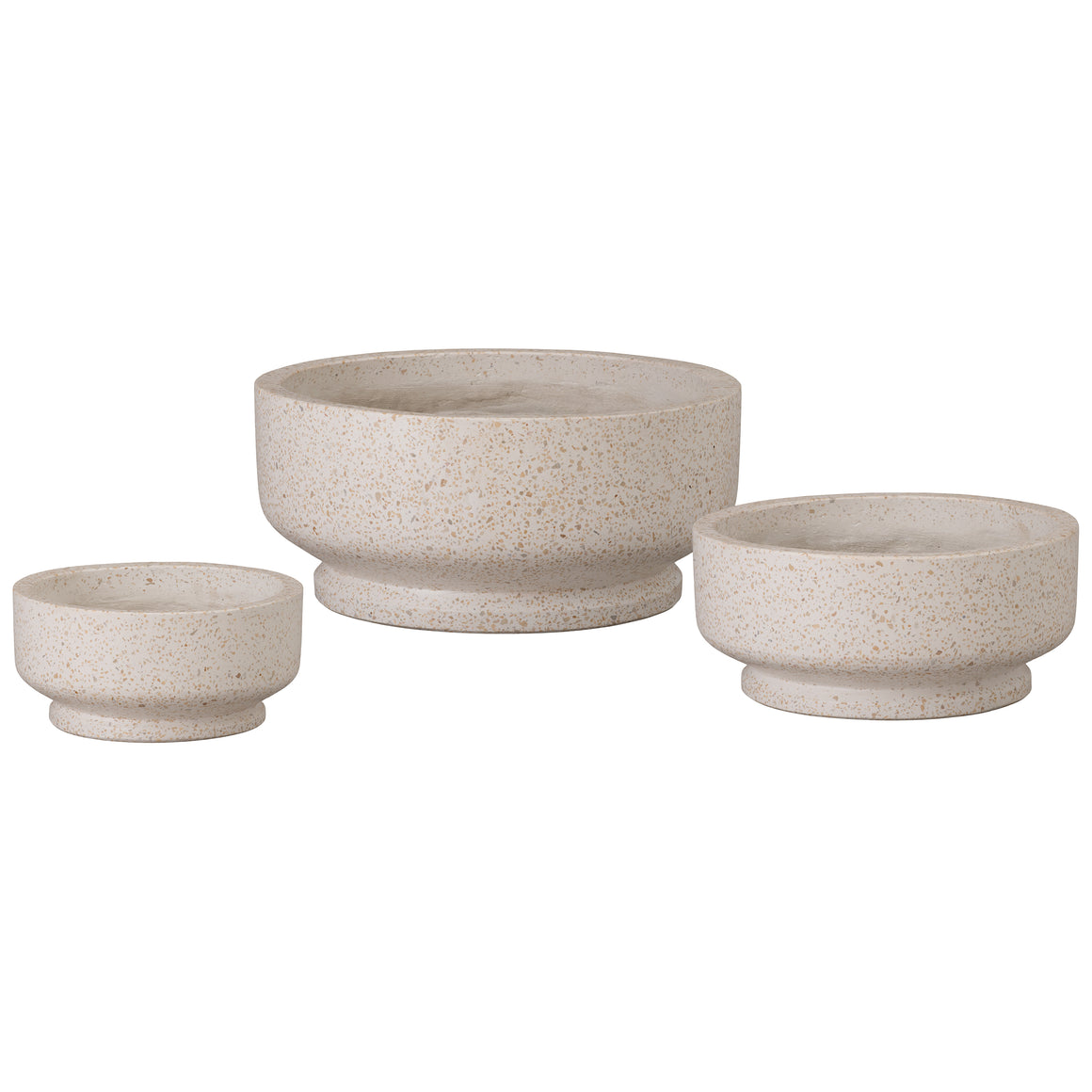 Bowl Planters Terrazzo S/3, Yellow 5,8,13"H