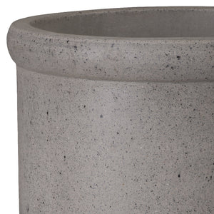 Large Round Lip Terrazzo Planter – Gray