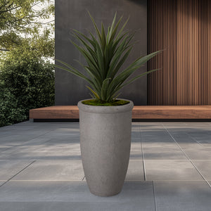 Large Round Lip Terrazzo Planter – Gray