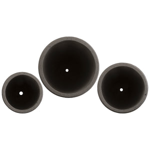 Gray Round Lip Terrazzo Planter – Set of 3